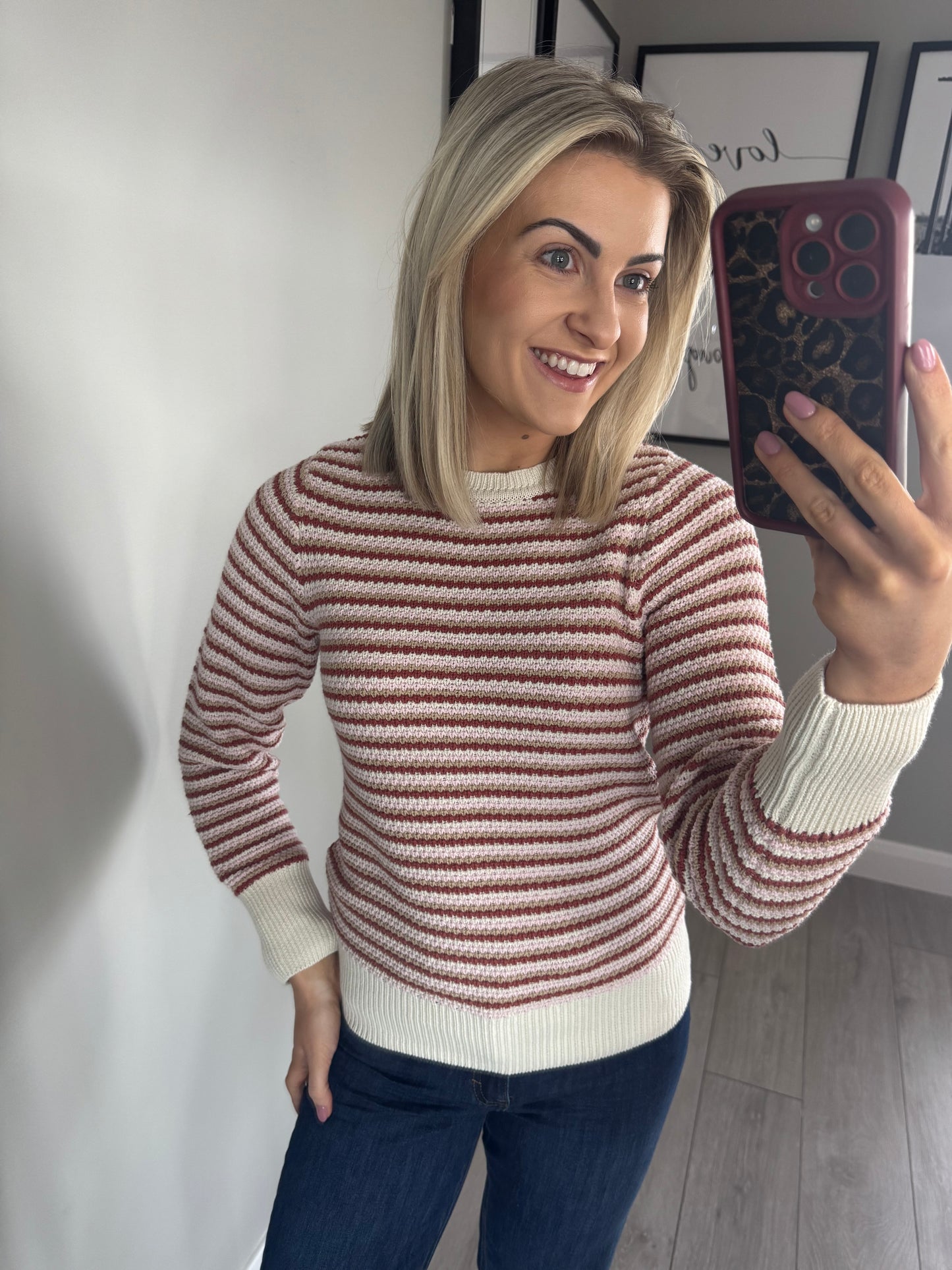 B.Young BYmagio Marsala Stripe Jumper