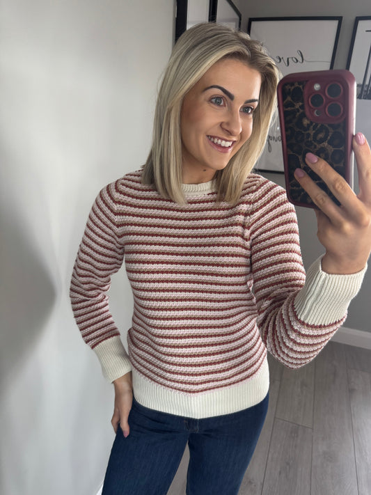 B.Young BYmagio Marsala Stripe Jumper