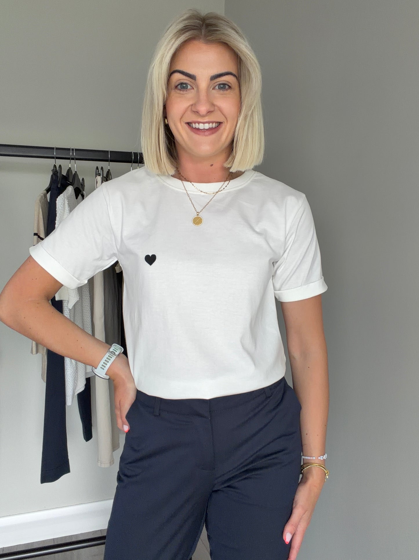 Kaffe KAheart Chalk/Black T-Shirt