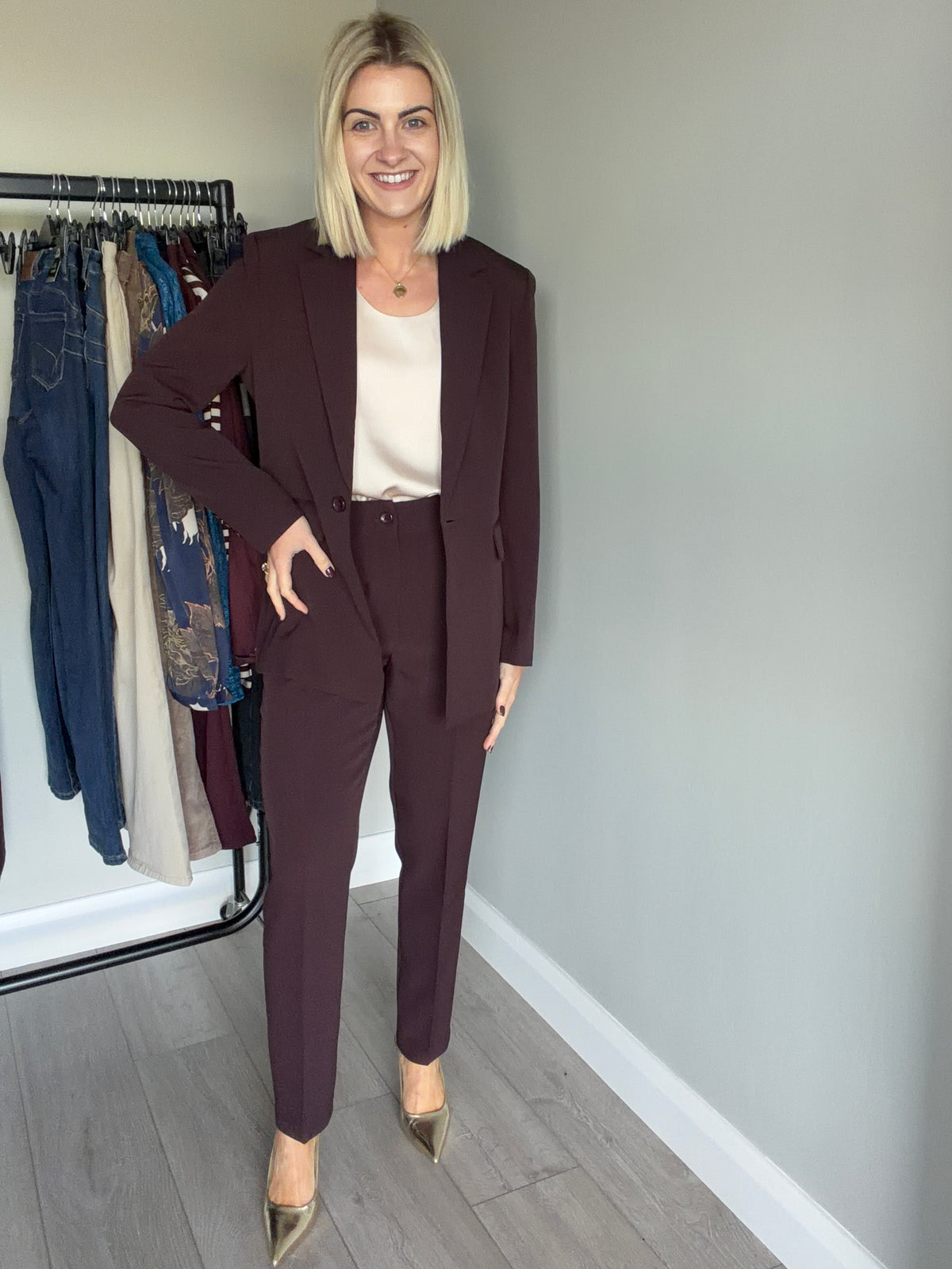 Rant & Rave Valerie Aubergine Slim Trouser