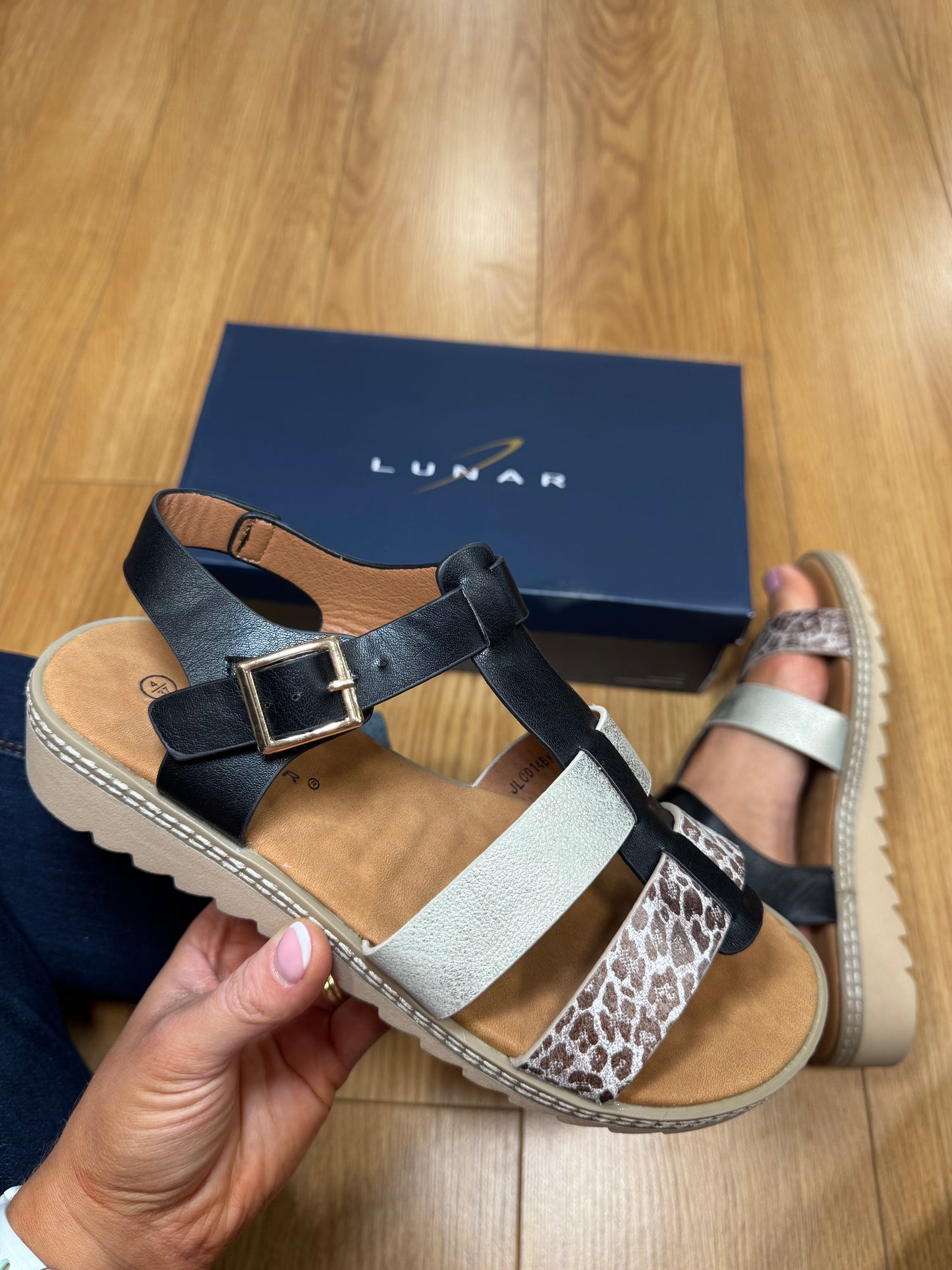 Lunar Jayla Black Animal Sandal
