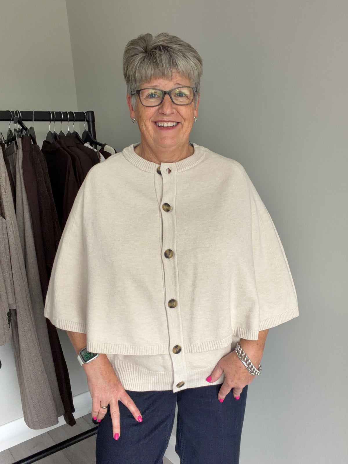 Freequent Moonbeam Cape Cardigan