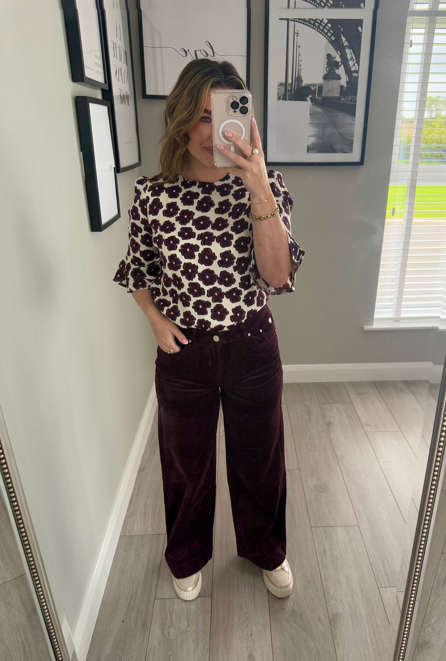 Rant & Rave Jacinda Plum Wide Leg Cord