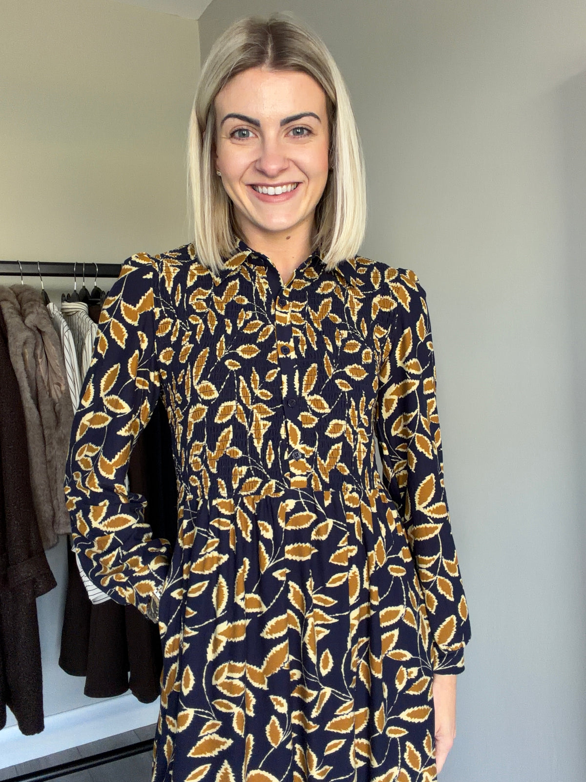 Mudflower Navy/Mustard Soft Touch Dress