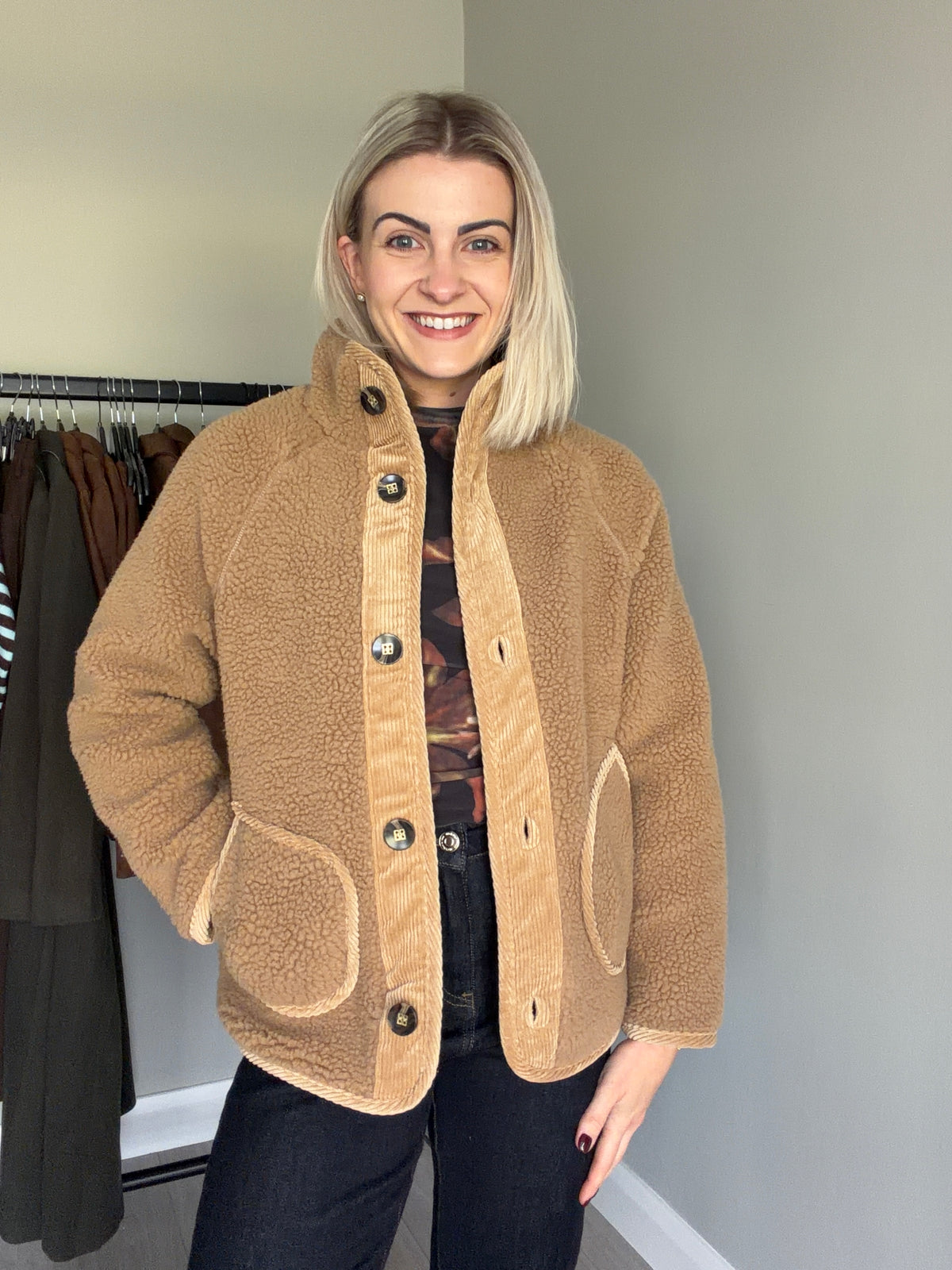 B.Young BYcotty Tan Teddy Jacket