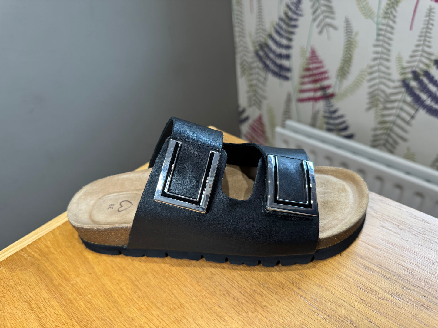 Marco Tozzi Black Velcro Slider