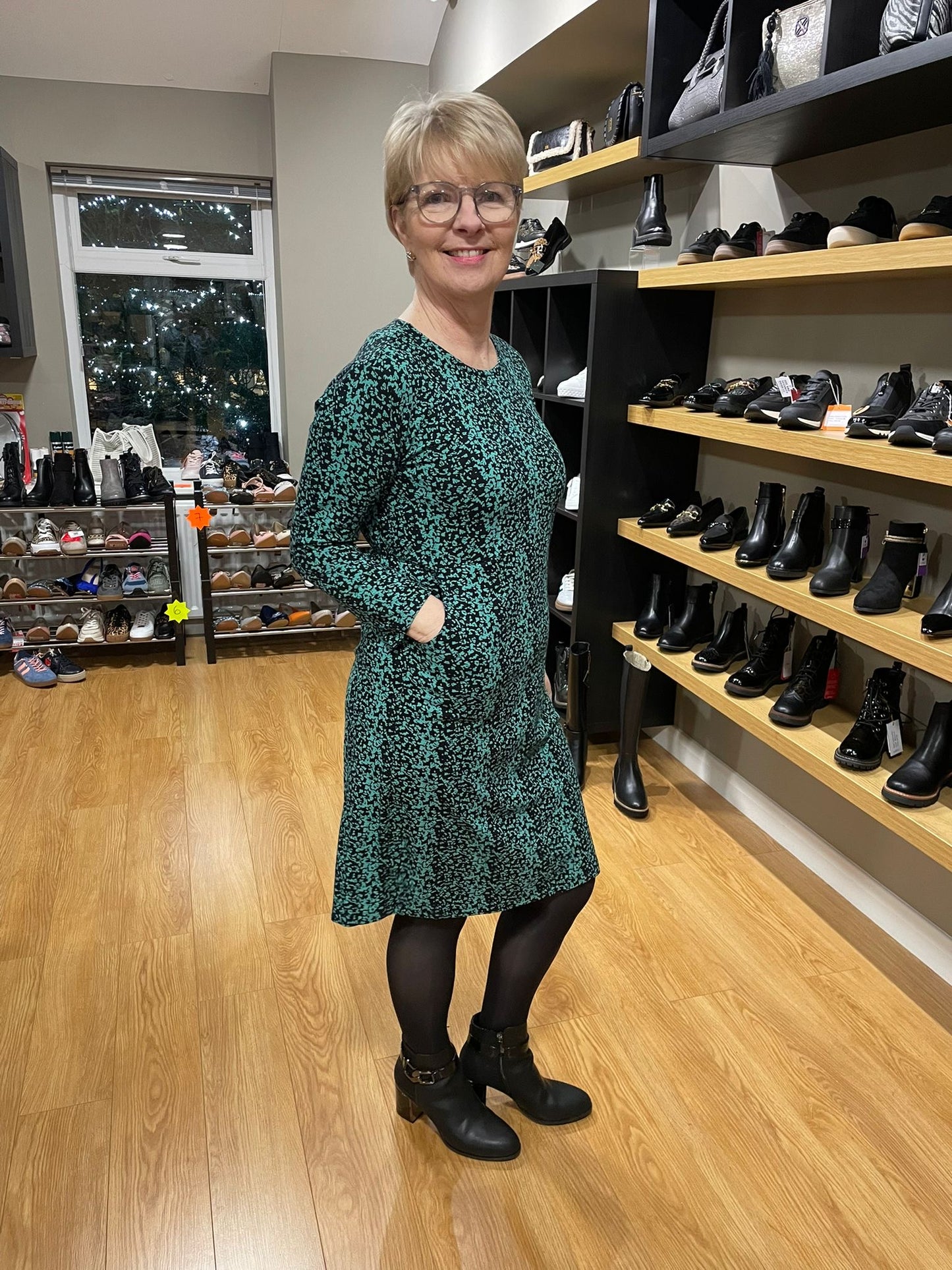 Pomodoro Teal Speckled Dress