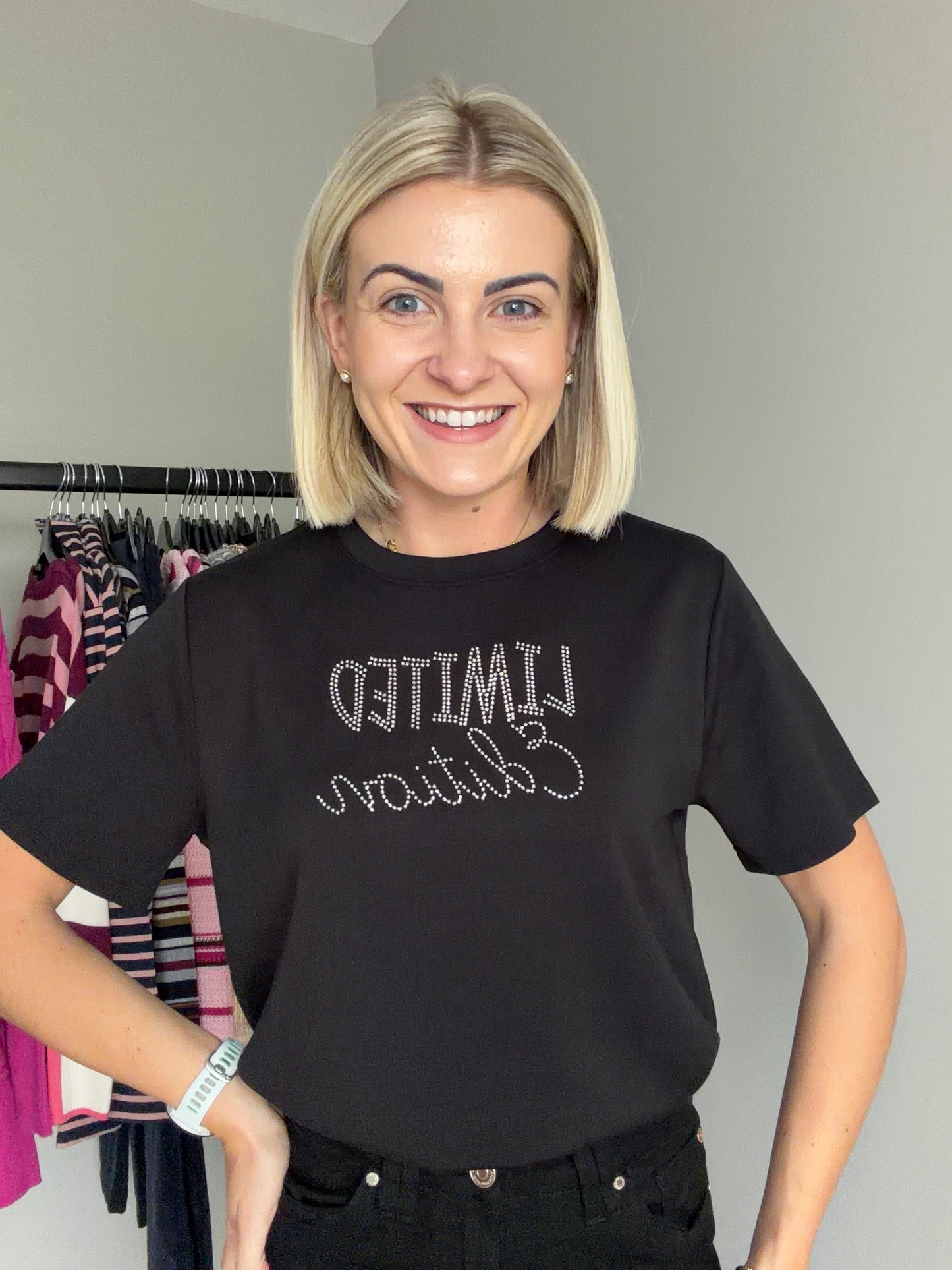 Freequent Black Embellished Tee