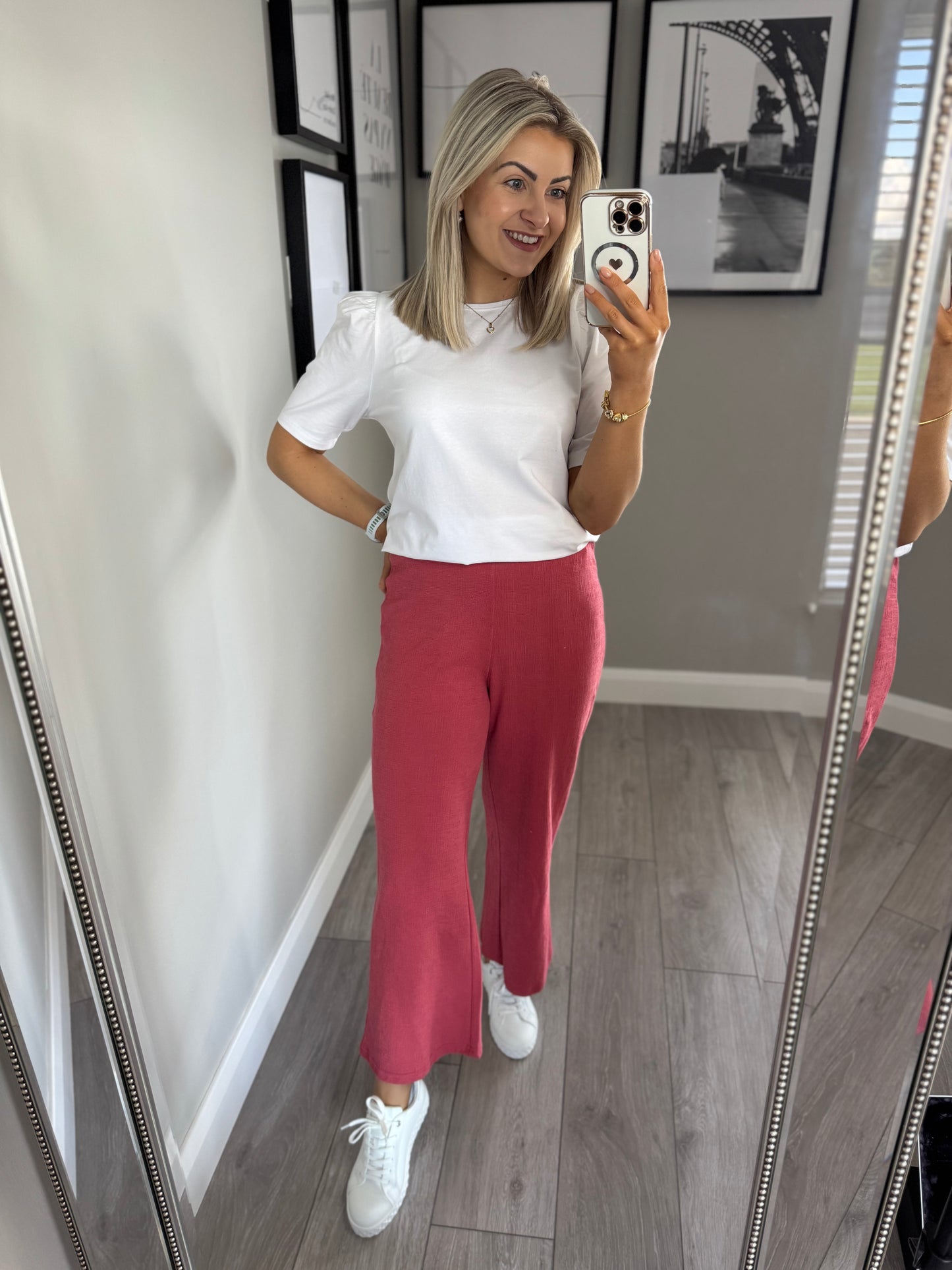 Coral Pull On Culottes