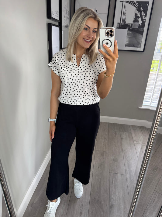 Black Pull On Culottes