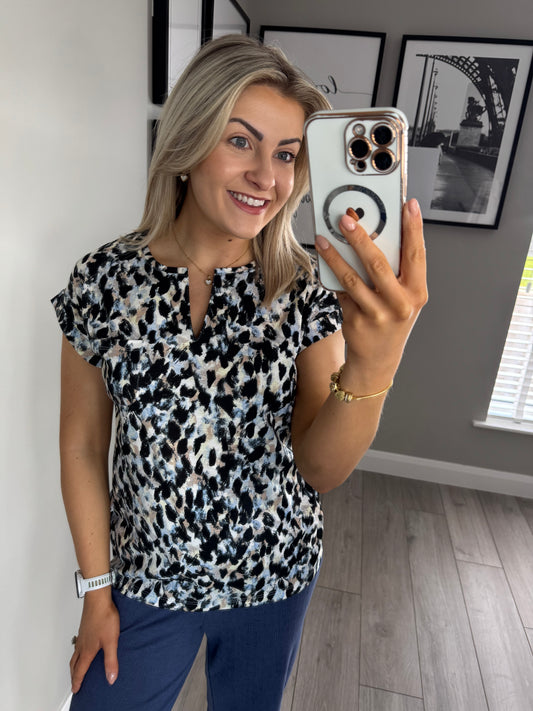 Freequent Denim Leopard Tee
