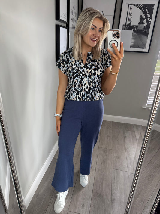 Denim Pull On Culottes