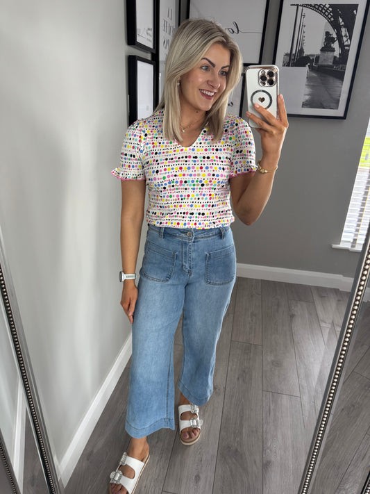 Rant & Rave Teddie Ice Blue Crop Jean