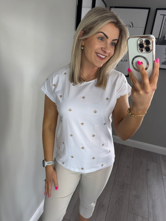 Mudflower White Shell Tee