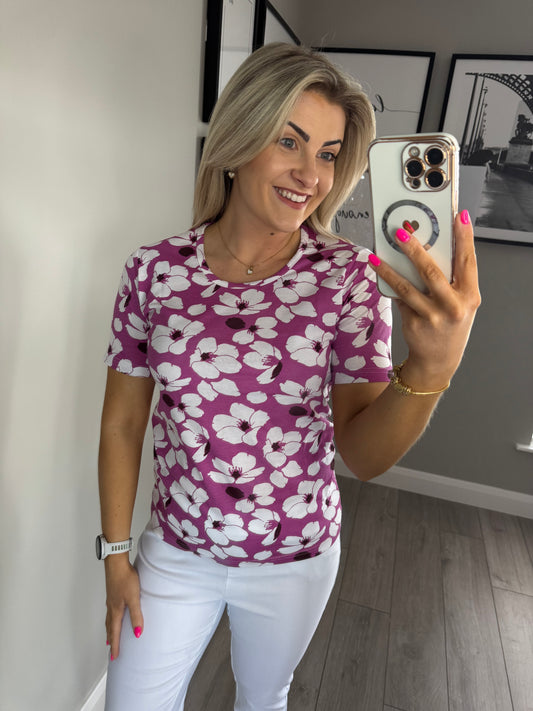 Pink/White Floral Tee