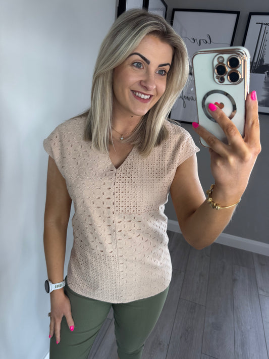 Beige Lace Top