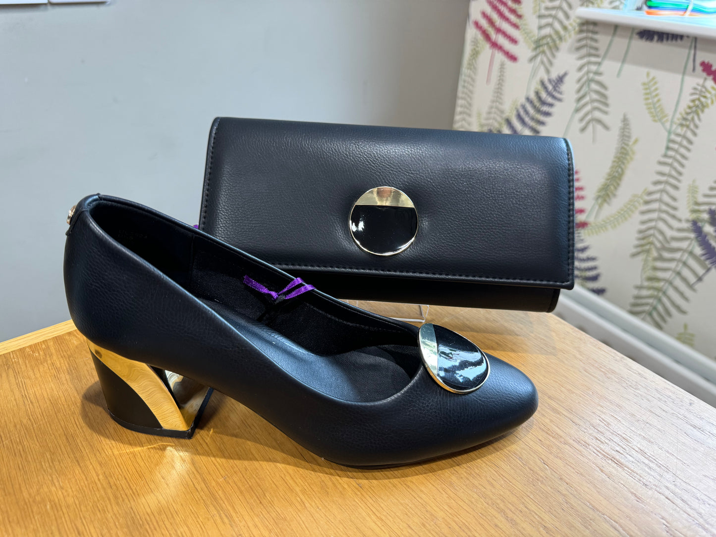 Lotus Lili Black Heeled Shoe