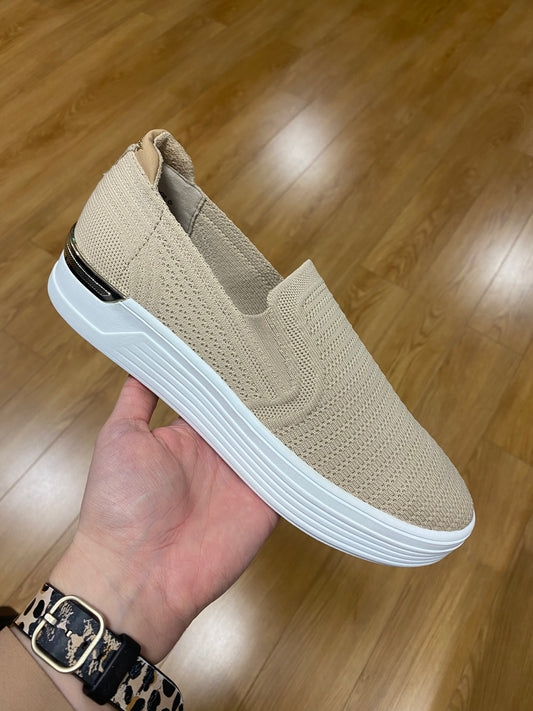 S. Oliver Beige Slip On Trainer