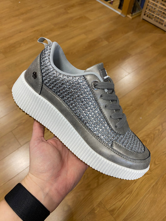 XTI Grey Woven Trainer
