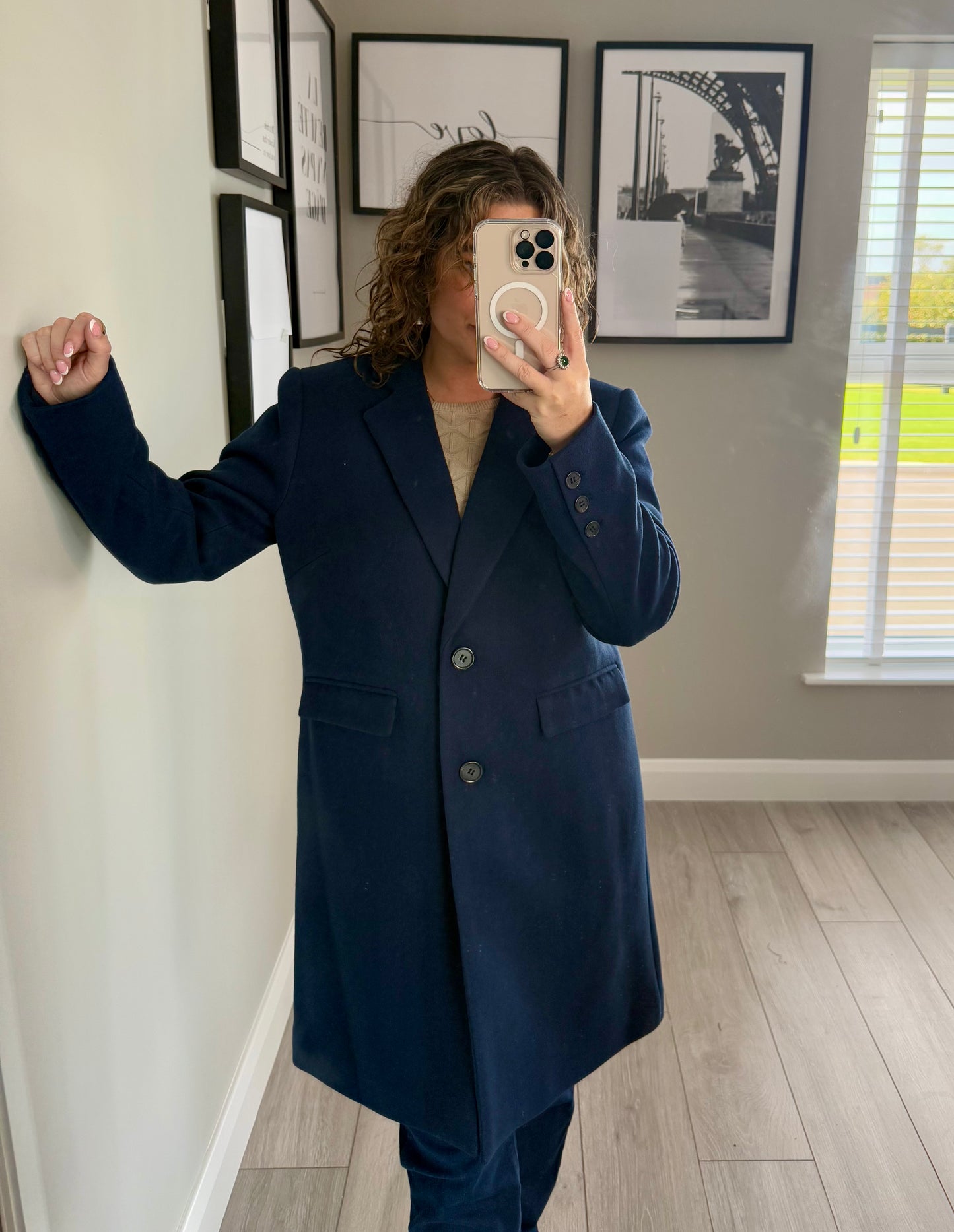 Navy Single Breast Coat