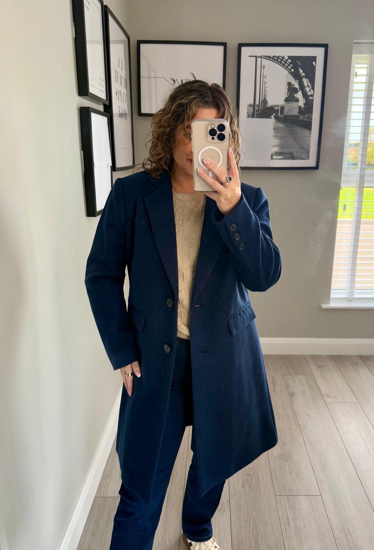 Navy Single Breast Coat