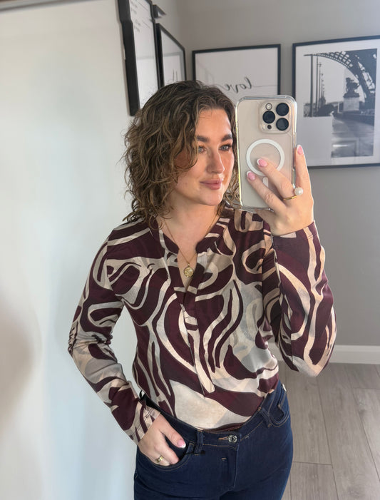 Yest Burgundy/Cream Blouse