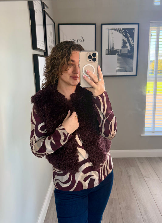 Yest Burgundy Mohair Waistcoat