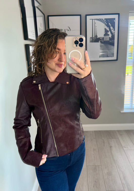 Yest Burgundy Leather Jacket