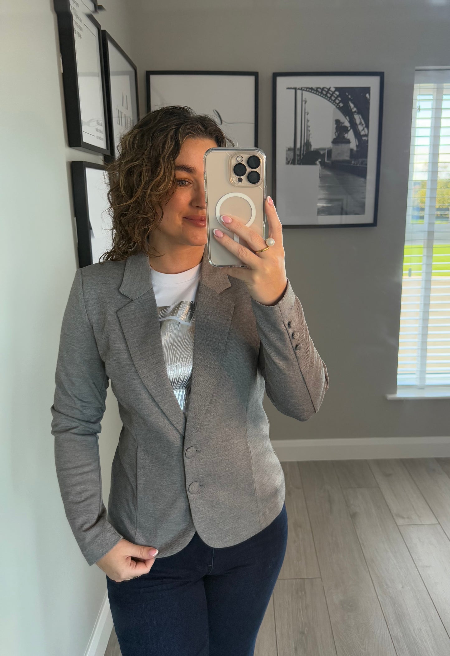 Freequent Grey Melange Blazer