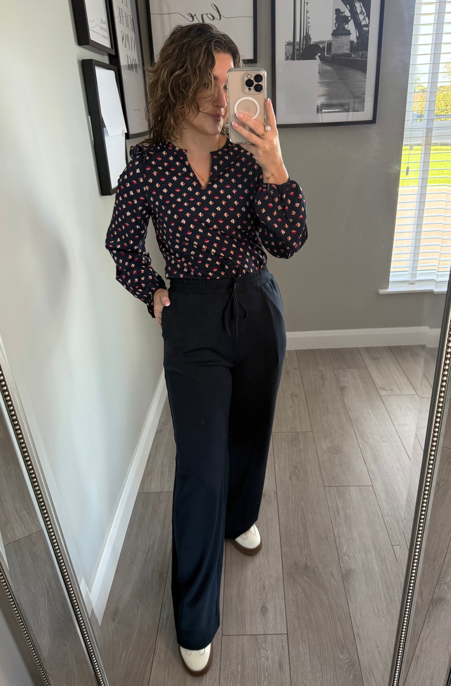 Freequent Navy Elastic Trouser