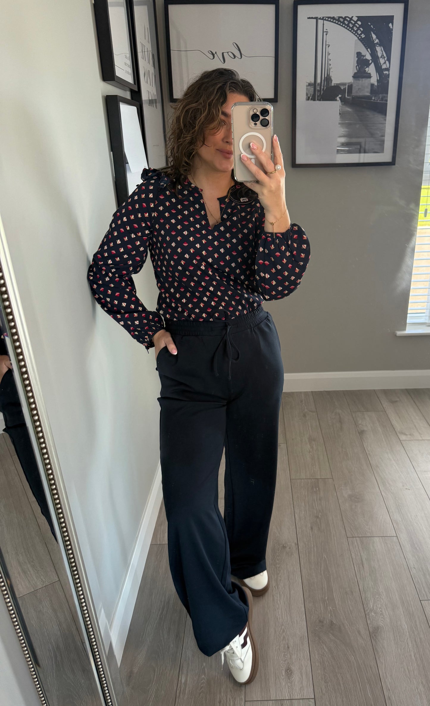 Freequent Navy Elastic Trouser