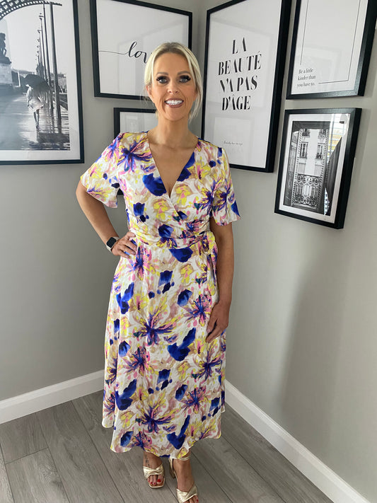 Ella Boo Pink/Royal Print Dress