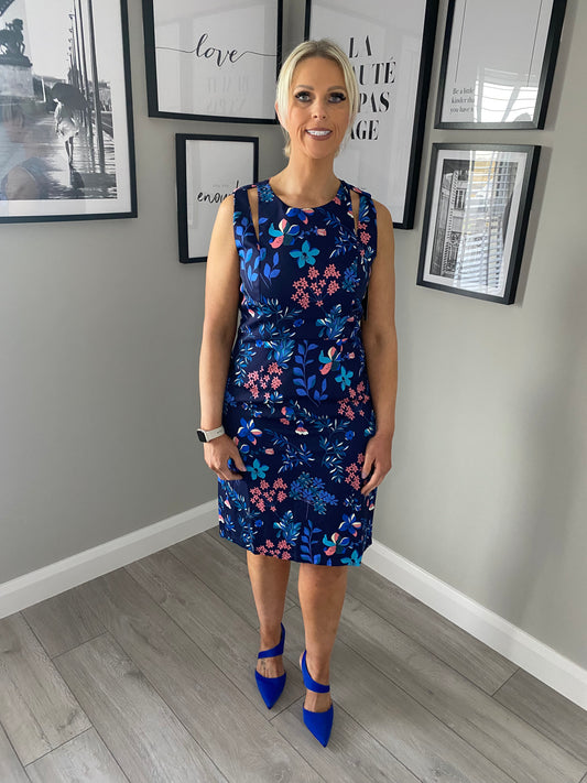 Navy/Royal Floral Dress