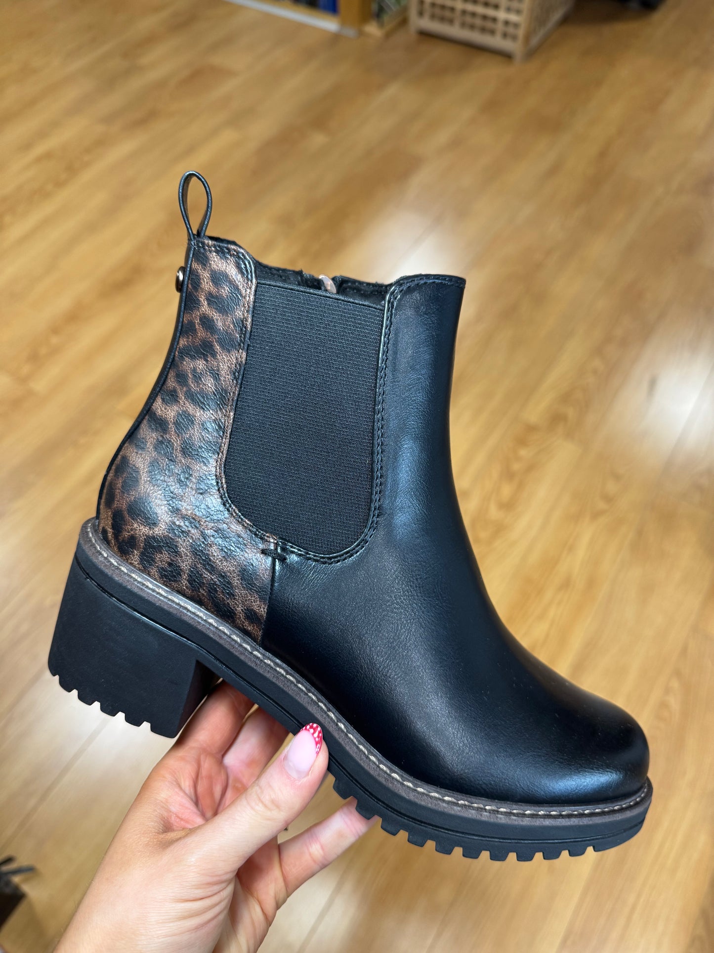 Marco Tozzi Black/Leopard Boot