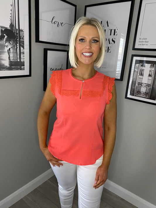 Rant & Rave Dora Coral Top