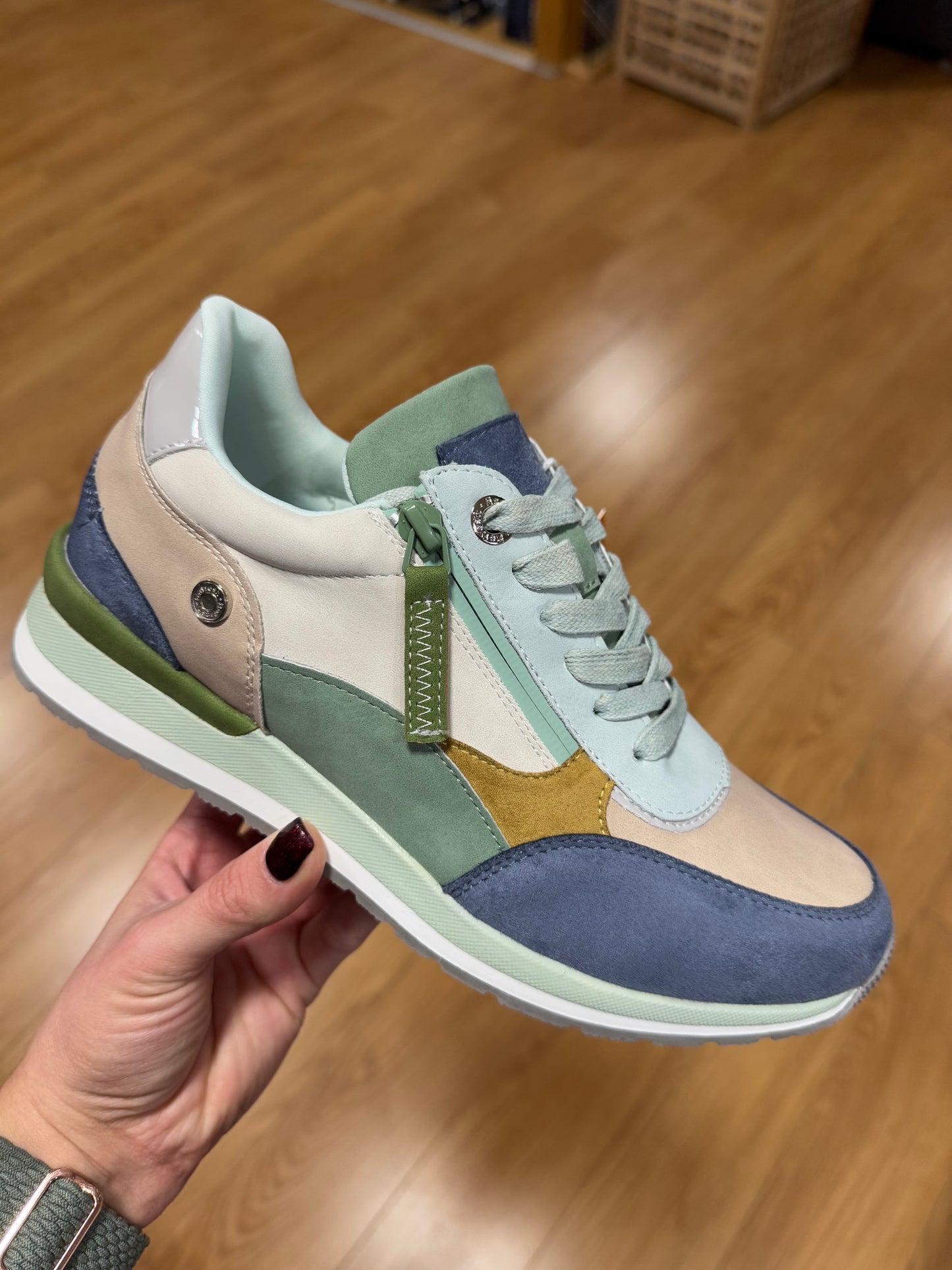 Refresh Denim/Green Zip Trainer