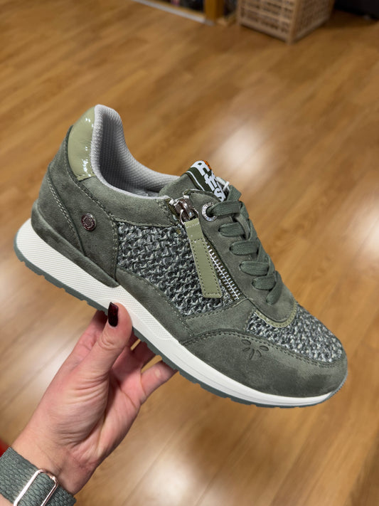 Refresh Khaki Weave Zip Trainer