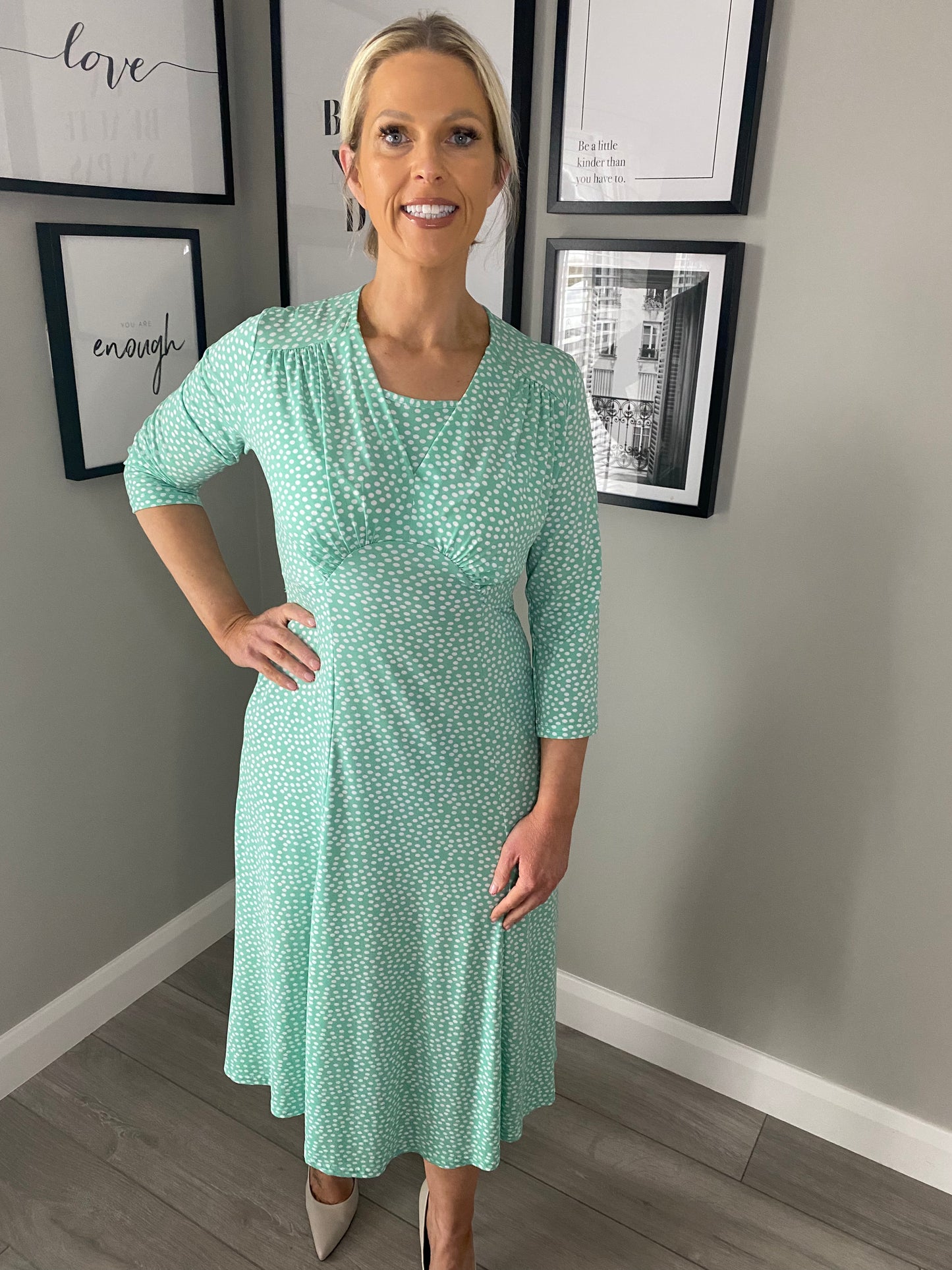 Anonymous Mint Spotted Dress