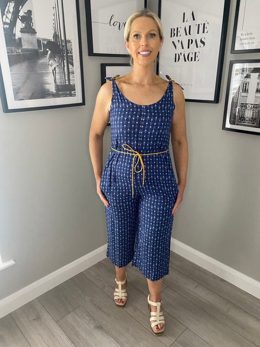 Nomads Navy Print Jumpsuit