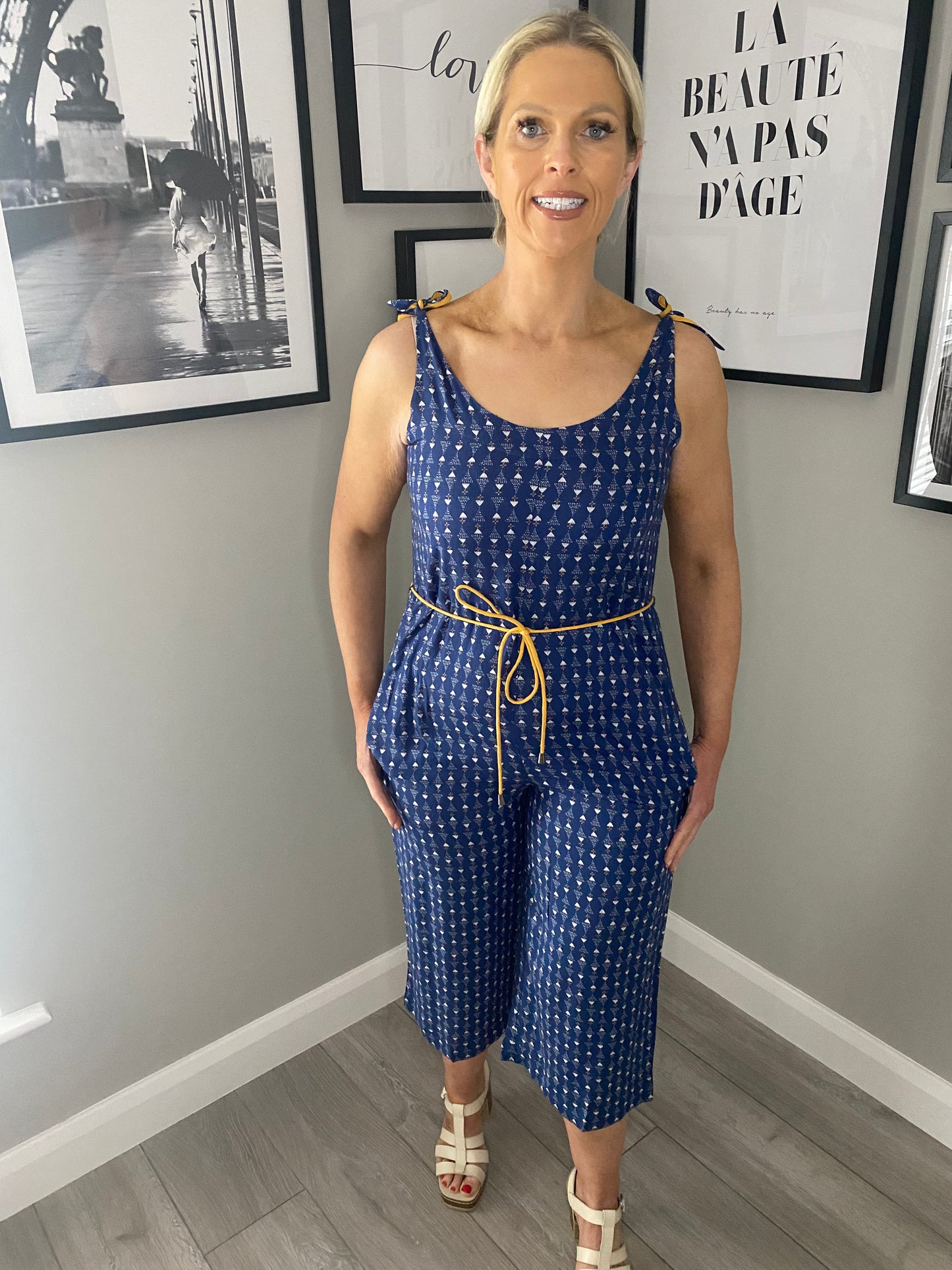 Nomads Navy Print Jumpsuit