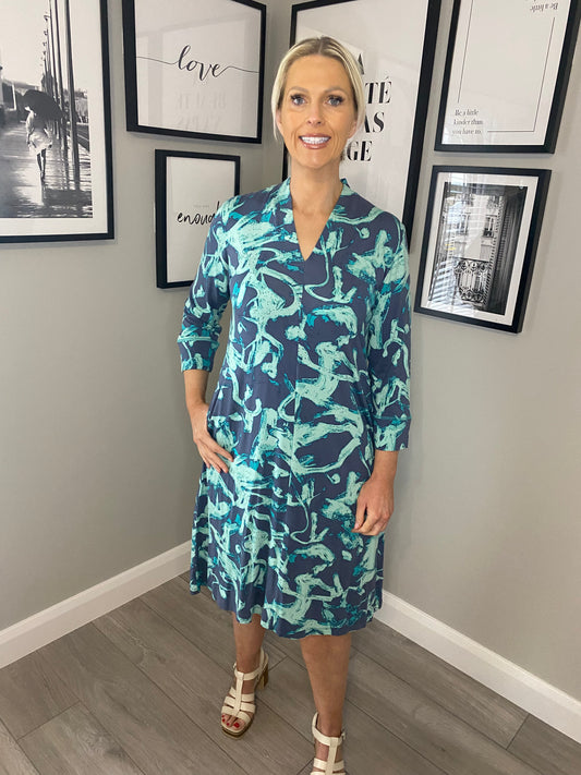 Adini Grey/Teal Dress