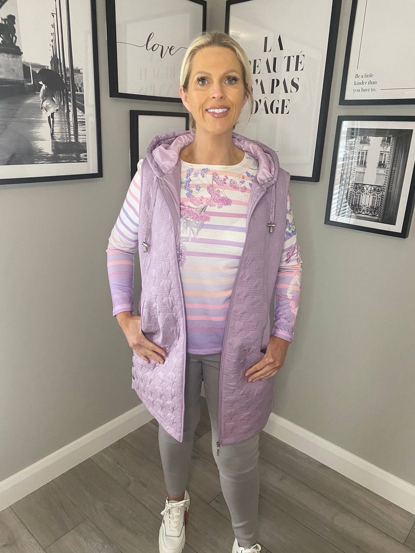 Lilac Longline Gilet