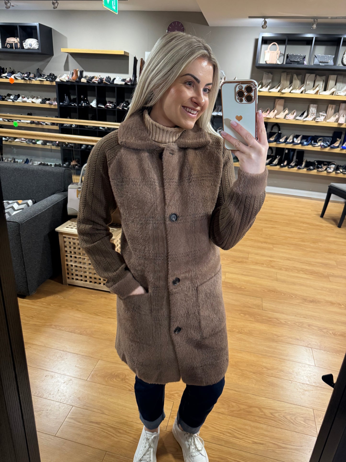 Brown Mohair/Knit Cardigan