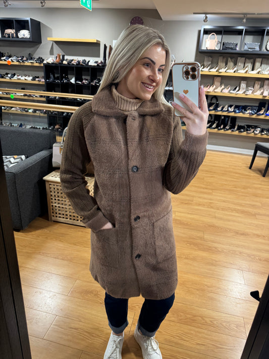 Brown Mohair/Knit Cardigan