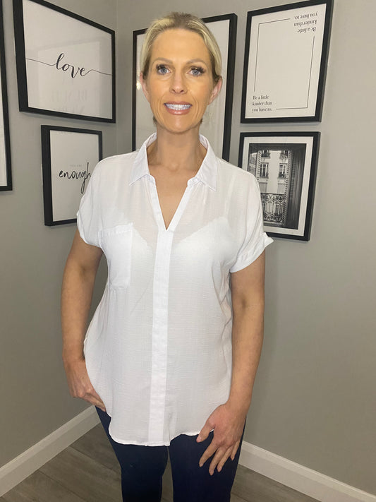 White Chiffon Blouse