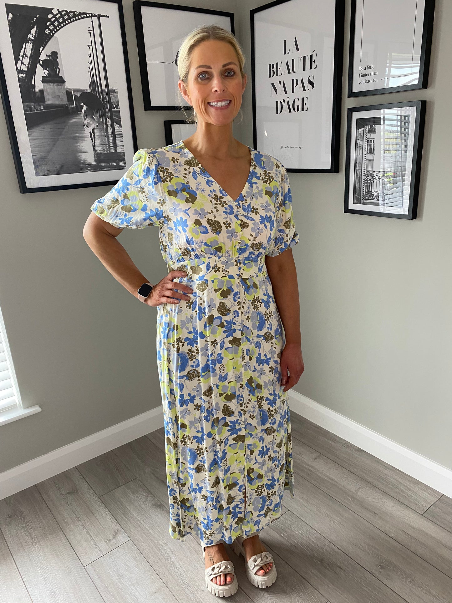 Freequent Blue Floral Maxi Dress