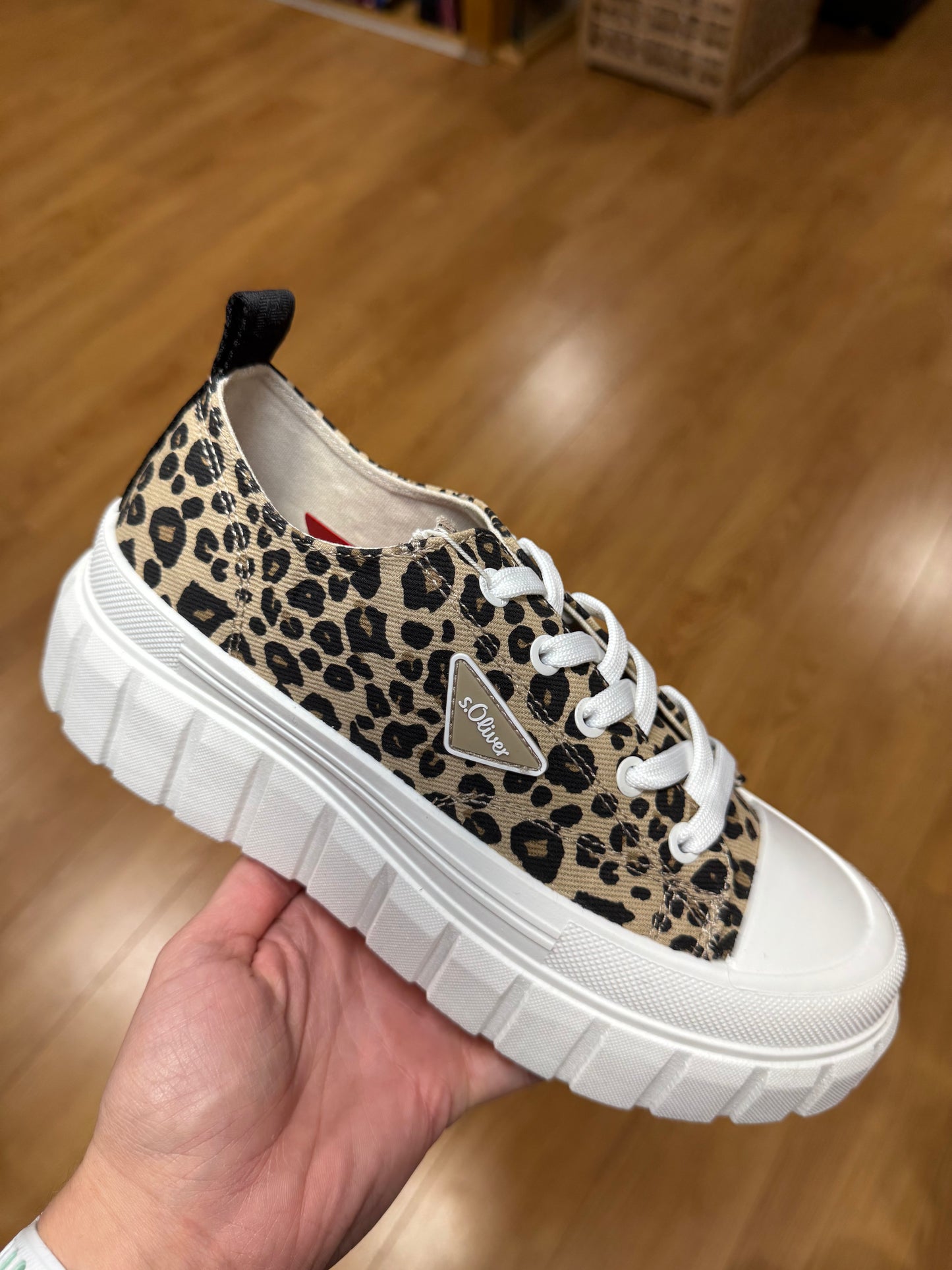 S. Oliver Leopard Canvas Trainer