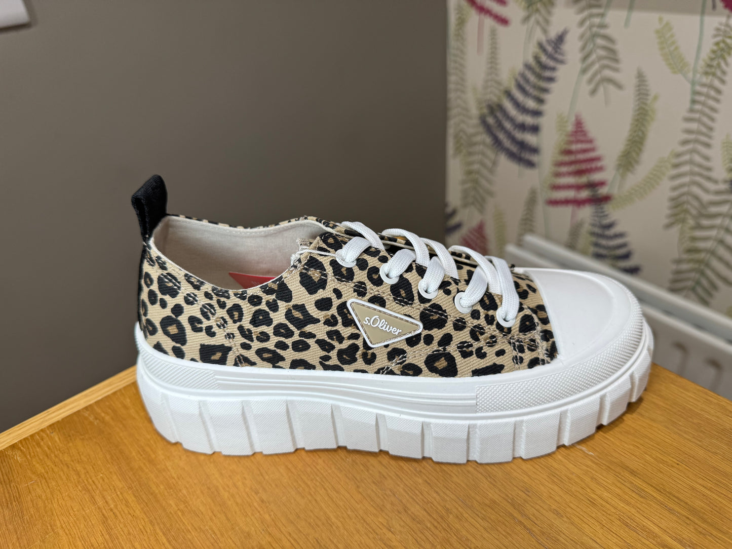 S. Oliver Leopard Canvas Trainer