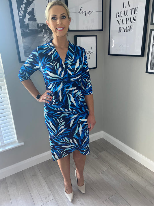 Anonymous Navy/Blue Leaf Dress