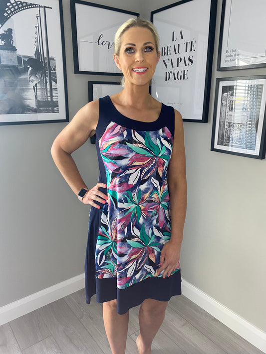 Claudia C Navy Multi Dress